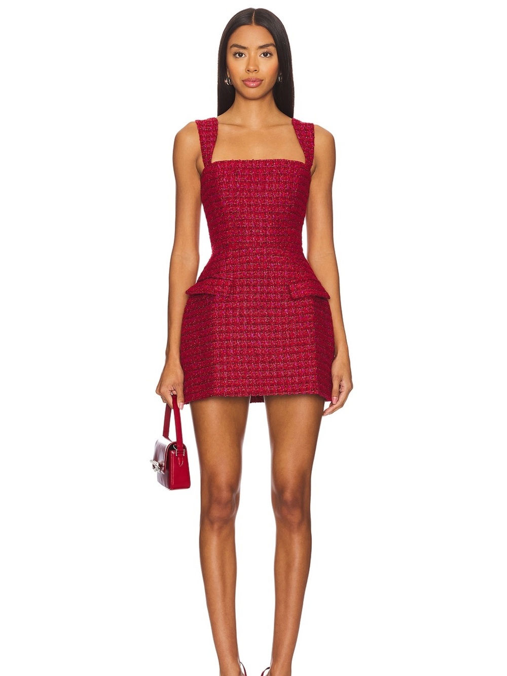Amanda Uprichard NWT Bethany Skort Romper Dress Women Sz Large Durham Red Tweed